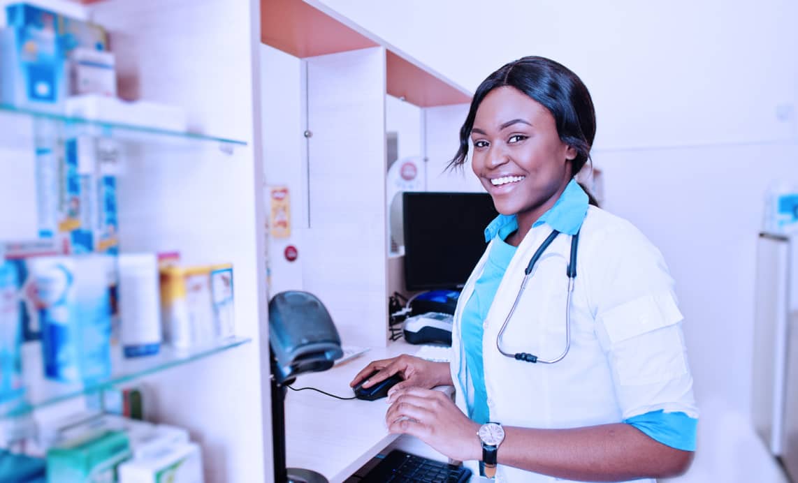 Image of an Heritage Institution Pharmacy Technician in School Pharmacy.